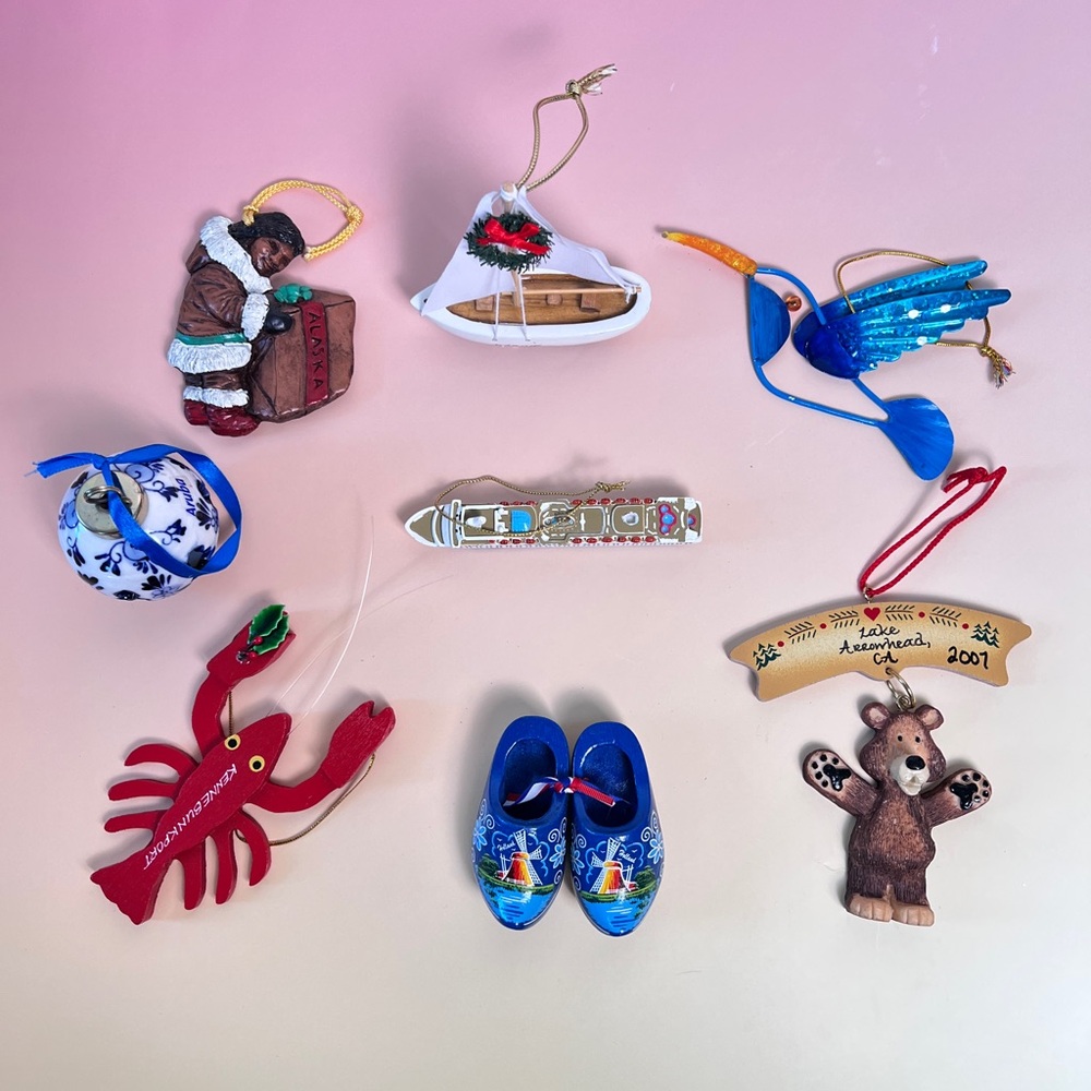 Assorted Lot of Christmas Tree Ornaments‎ – Travel Souvenirs & Holiday Decor